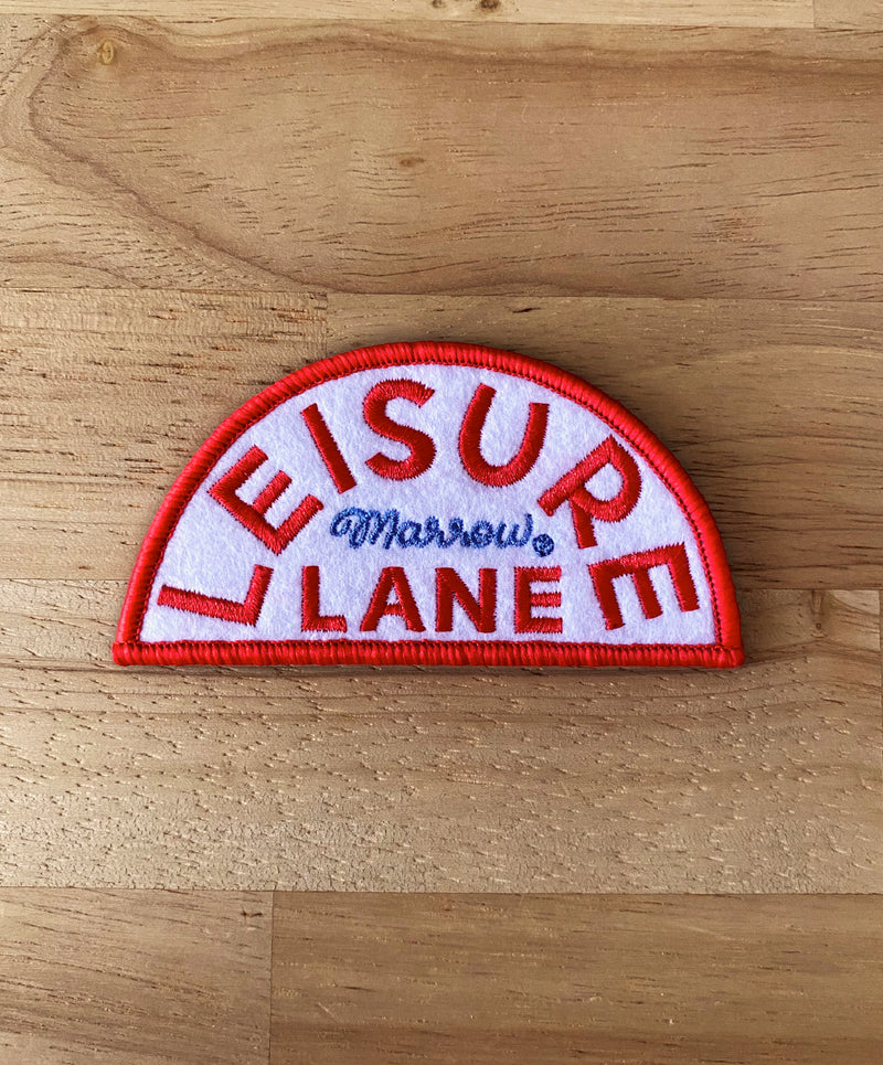 Leisure Lane iron-on patch