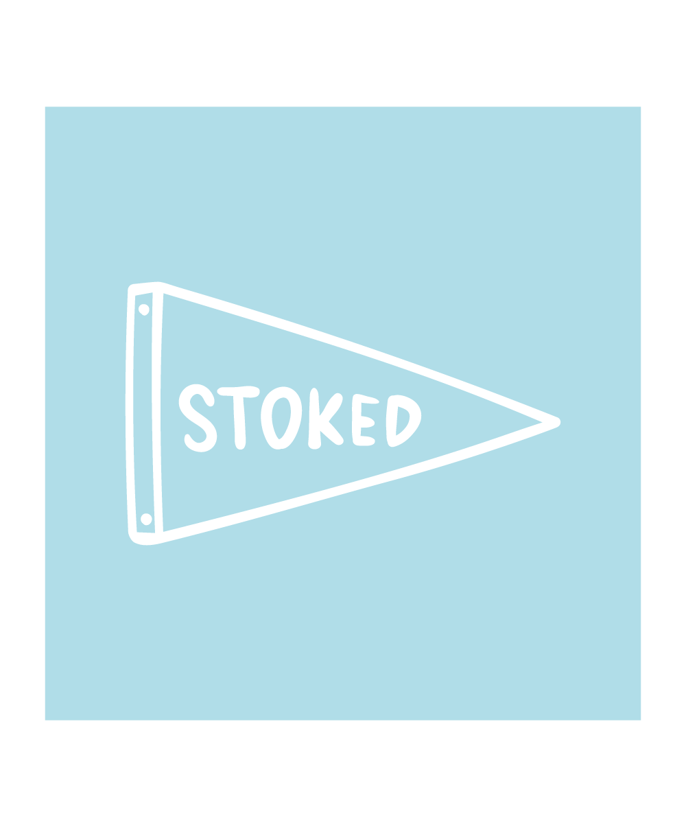 Stoked Pennant vinyl sticker