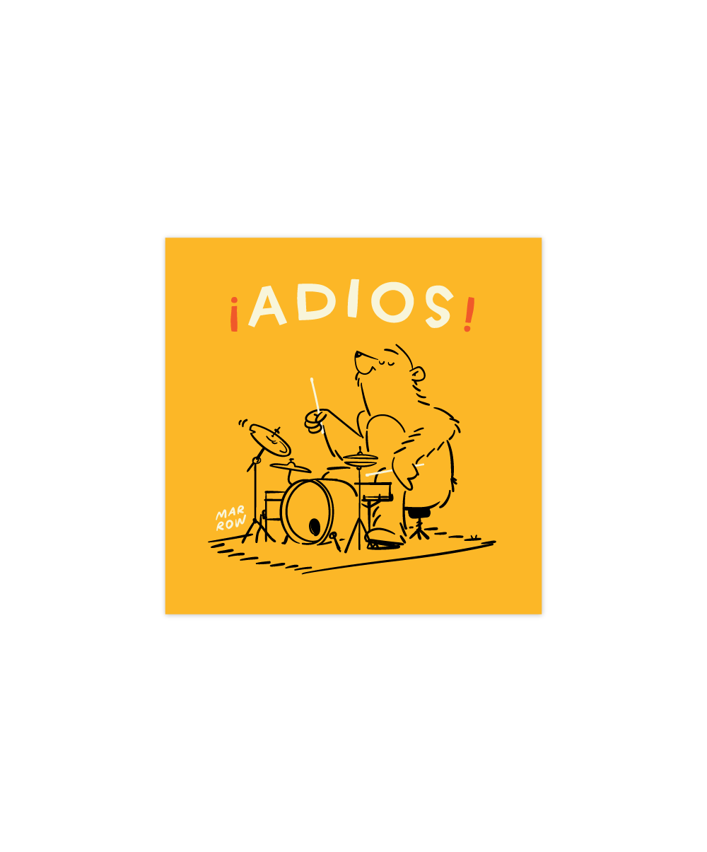 Bear-a-diddle square sticker
