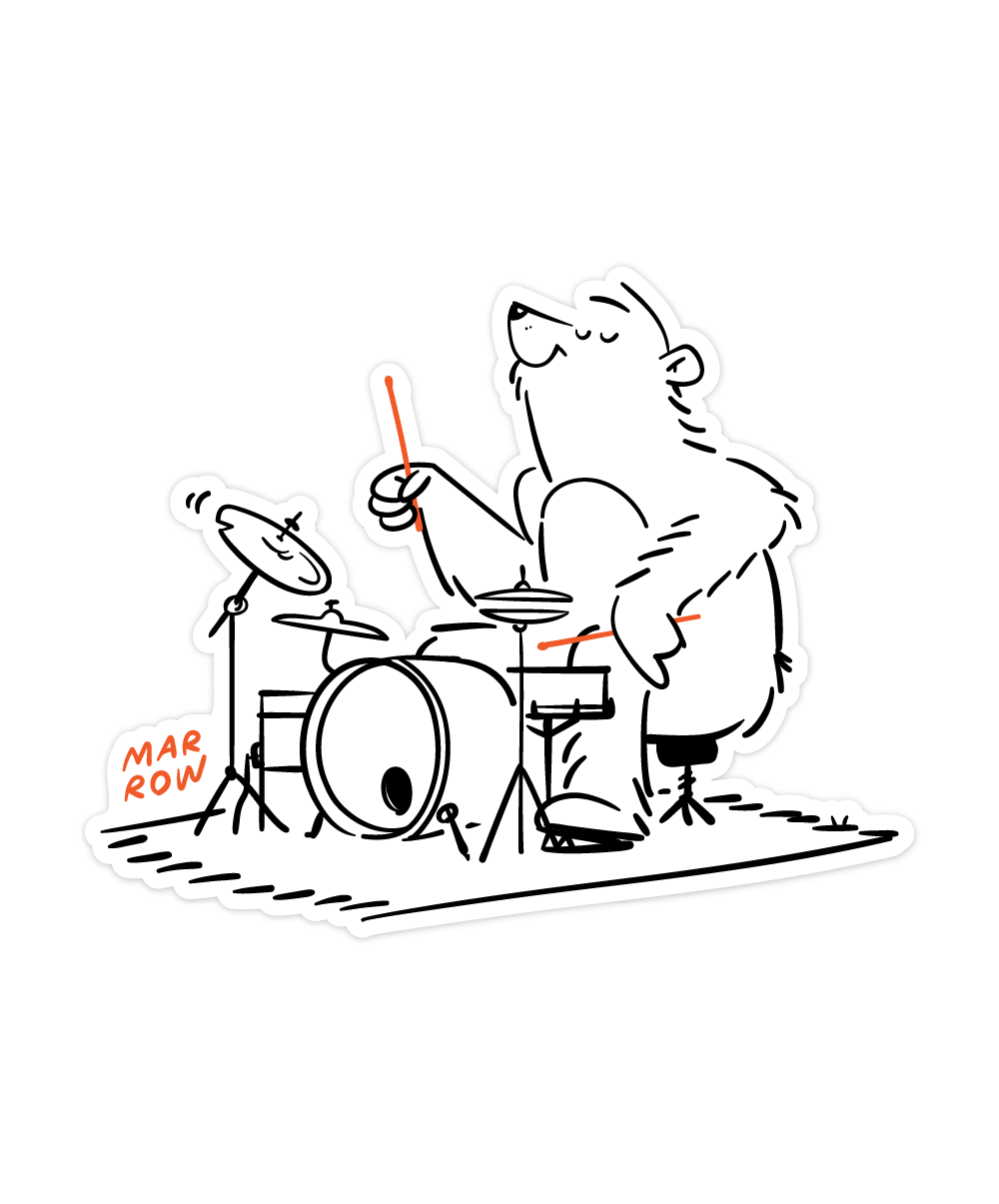 Bear-a-diddle sticker