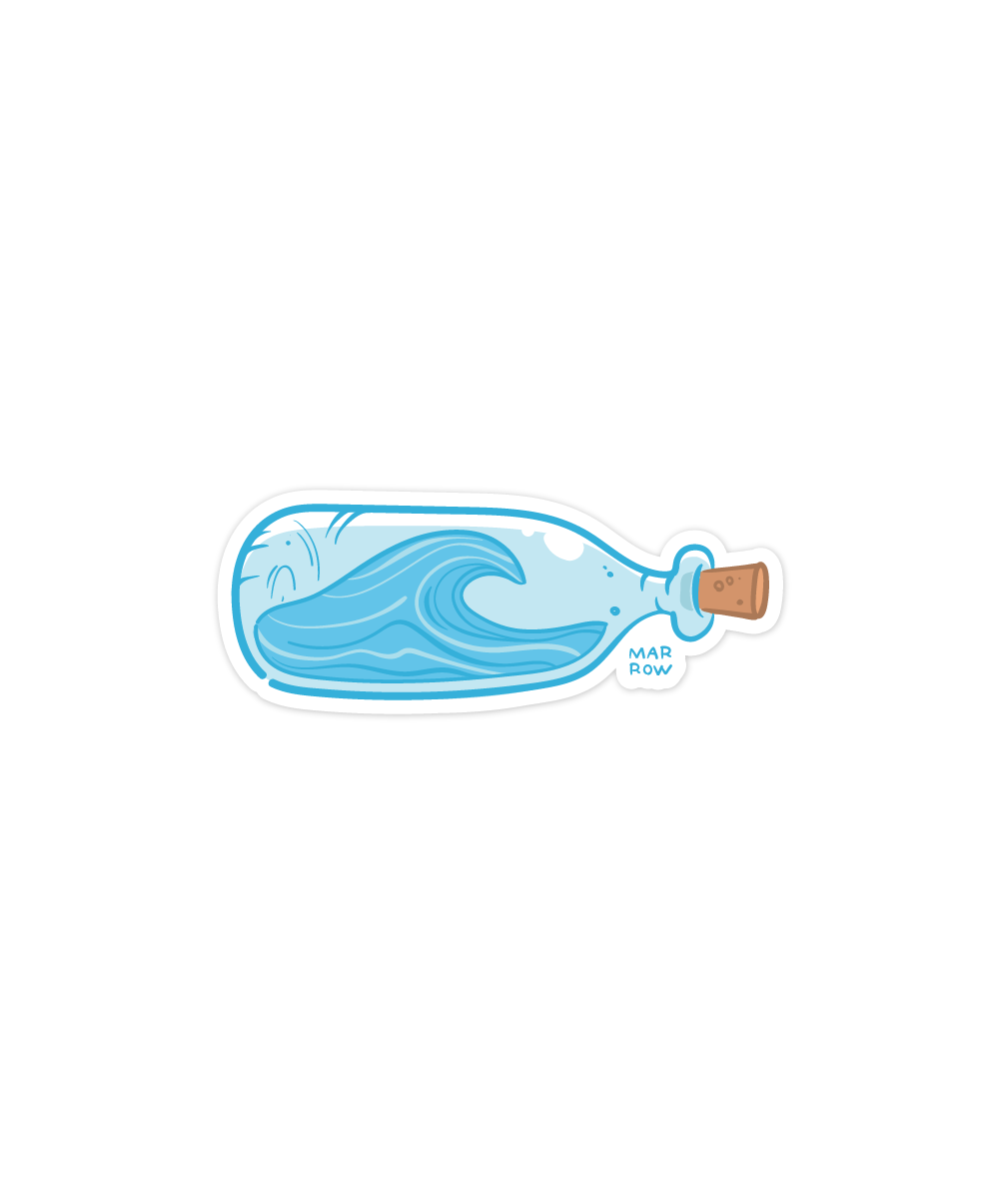 Surf in a bottle sticker